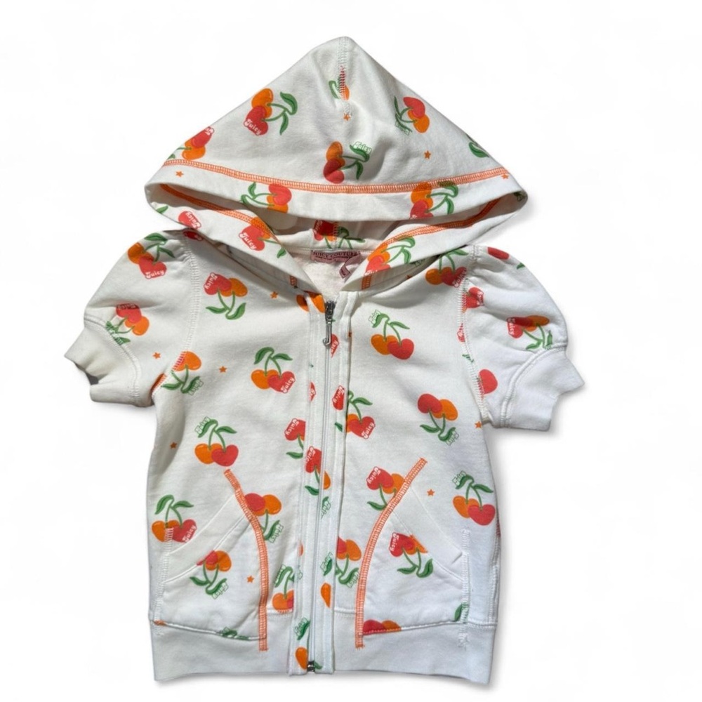 Vintage Juicy Couture Cherry Print Girls Hoodie with Pockets